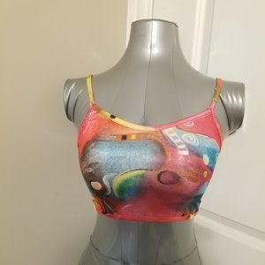 Dingolay Multi-coloured Bralette-style Crop top
